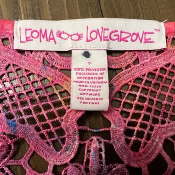 Leoma Lovegrove Colorful Sleeveless Dress Lovebirds Bird Cage Lace Size Sm - Picture 7 of 7